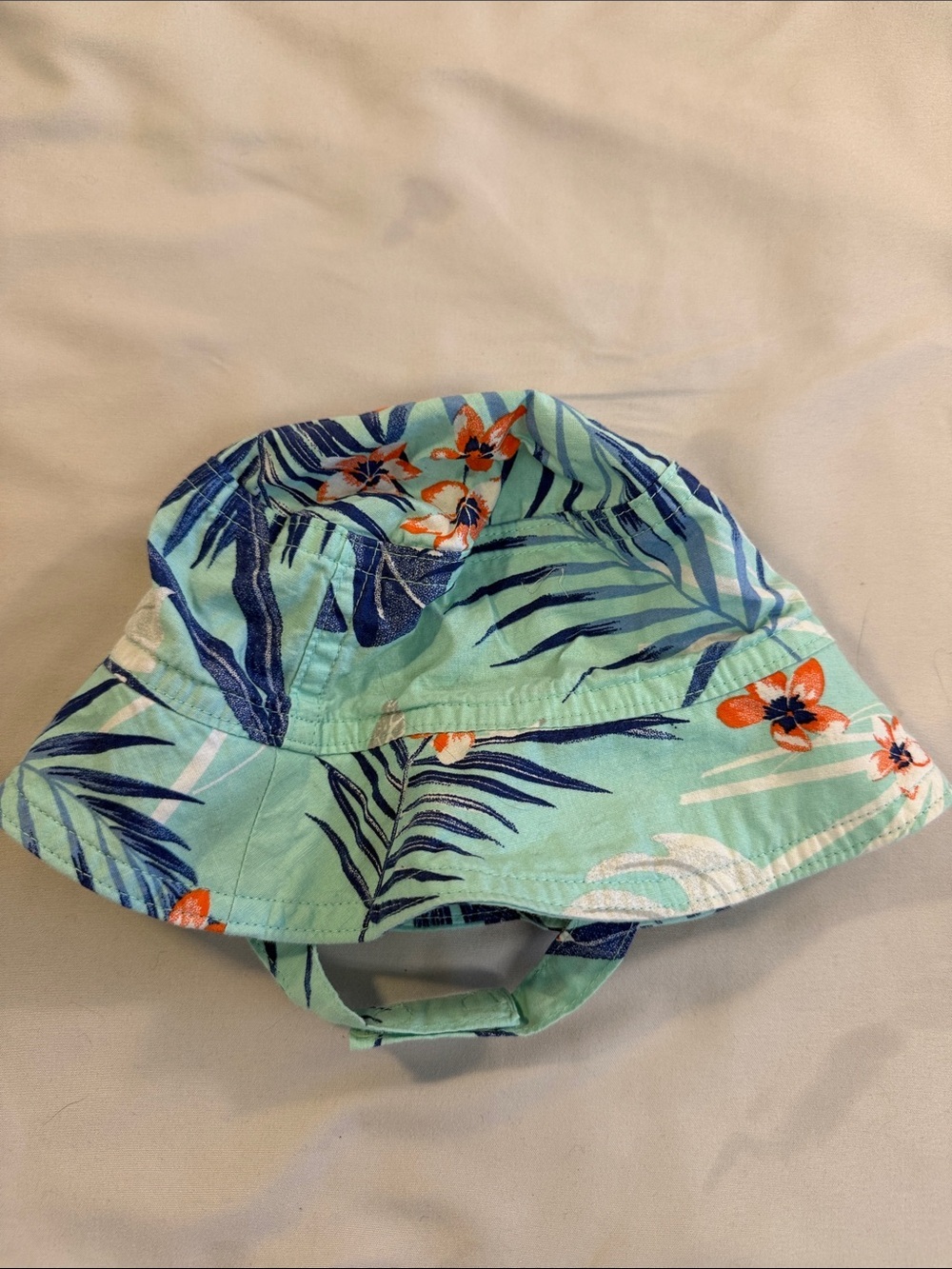 The Children's Place Tropical Floral Bucket Hat in Mint Green and Navy